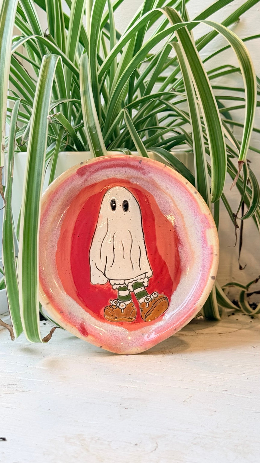 Strawberry Ghost pink ceramic spoon rest